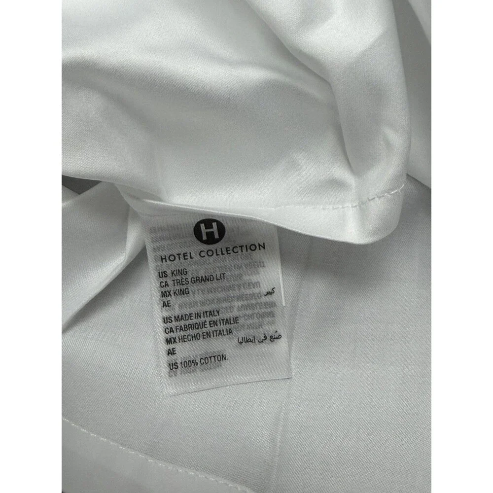 Hotel Collection Portofino KING Duvet Cover + 2 King Shams Set White / Silver